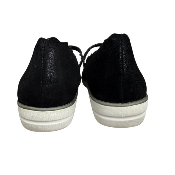 Aetrex Black Leather Scalloped Mary‎ Jane Flats Slip On Comfort Shoes Size 8.5 - Picture 4 of 9